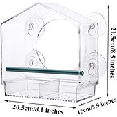 cheap Backyard Birding &amp; Wildlife-Bird Feeder for Outside - Clear Window Bird Feeders with Strong Suction Cups - Transparent Bird Feeder Window MoAunt Acrylic Bird House for Cat Window Perch