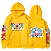 cheap Cartoon &amp; Movie Character Graphic-One Piece Tony Tony Chopper Hoodie Anime Cartoon Anime Front Pocket Graphic For Couple&#039;s Men&#039;s Women&#039;s Adults&#039; Hot Stamping