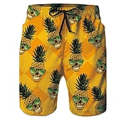 baratos Animais &amp; Aves-Homens Gráfico Animal Gato Calção de Banho Bermuda de Surf Shorts de Natação Cintura Média Roupa de rua Havaiana Boho Casual Diário Feriado Com Cordão Cintura elástica Impressão 3D Designer Roupa
