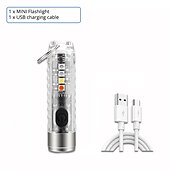abordables Linternas-mini llavero linterna lámpara recargable antorcha súper brillante con imán camping luz uv potentes luces de iluminación portátiles