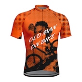 economico Maglie da uomo-Per uomo Maglia da Ciclismo Grafico Divertente VECCHIO IN BICICLETTA Manica Corta Bicicletta Maglia Top con 3 tasche posteriori Mountain Bike MTB Ciclismo su strada Asciugatura Rapida Strisce