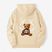 abordables Motif 3D-Homme Graphic Ours Sweat à capuche Sweats à Capuche Sweat-shirt Sweat à capuche manche longue Sweat à capuche Capuche Frais Sport &amp; Loisir Vêtement de rue Noir Rouge Printemps Automne Designer