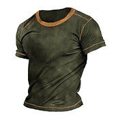 cheap Men&#039;s Casual T-shirts-Men&#039;s T Shirt Short Sleeves Crew Neck Summer Plain / Solid Designer Basic Modern Contemporary Vacation Street Going out Black Brown Grey Top Tee for Men