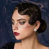 cheap Wedding Veils-One-tier Stylish / European Style Wedding Veil Blusher Veils / Birdcage Veils with Crystals / Rhinestones Tulle dress to impress 2025