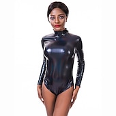 levne Topy-Kovový 80. léta Lesklý latexový patent One Piece PU kůže Jednodílné Dámské Karnevalový kostým Plesová maškaráda Párty loučení se svobodou nevěsty Pride Parade Dospělé Leotard / Kostýmový overal