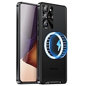 economico Cover Samsung-telefono Custodia Per Samsung Galaxy S24 S23 Ultra Plus S22 S21 Plus Ultra Note 20 Ultra S20 FE Custodia ad adsorbimento magnetico Con Magsafe Placcato Doppia setola Supporta la ricarica wireless