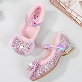 cheap Accessories-Frozen Fairytale Princess Elsa Shoes Girls&#039; Movie Cosplay Sequins Halloween Rosy Pink Blue Shoes Halloween Carnival Masquerade Polyester Plastics World Book Day Costumes