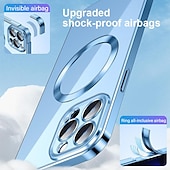 billige iPhone-etuier-Telefontrekk iPhone 15 Pro Max Plus iPhone 14 13 12 11 Pro Max Plus med Magsafe Kamera Linsebeskytter Støtsikker Solid Farge TPU