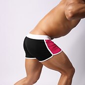preiswerte Herren Badehosen-Herren Bademode Badehosen Elastische Taille Farbblock Buchstabe Atmungsaktiv Weich Einfach Komfort Weiß Rosa