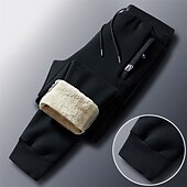 cheap Sweatpants-Men&#039;s Sherpa Fleece Pants Sweatpants Joggers Winter Pants Drawstring Solid Color Comfort Warm Casual Daily Going out Sports Stylish 1 2 Micro-elastic