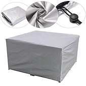 baratos capas de móveis de pátio-Cobertura de móveis de pátio 210d tecido oxford cobertura de móveis de prata ao ar livre jardim capa impermeável mesa de pátio e combinação de cadeira capa de poeira