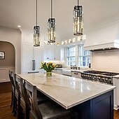 economico Lampadari-lampada a sospensione a led illuminazione a sospensione cromata/oro moderna lampada a sospensione mini lampadari di cristallo lampada a sospensione regolabile per sala da pranzo con isola cucina (1/3