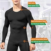 billiga aktiva t-shirts och tankar för män-Herr Kompressionströja T-shirt för jogging Långärmad Baslager Sport Sommar Elastan Andningsfunktion Snabb tork Fuktabsorberande Mjuk Kondition Gymträning Löpning Sportkläder Sportkläder Solid färg