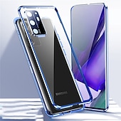 cheap Samsung Cases-Phone Case For Samsung Galaxy S24 S23 S22 S21 Plus Ultra Note 20 Ultra S25 Ultra Magnetic Adsorption Bumper Frame Magnetic Full Body Protective Solid Colored Tempered Glass Metal