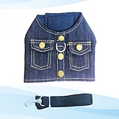 cheap Coats-Dog Cat Leash Denim Jacket / Jeans Jacket Stylish Ordinary Casual Daily Soft Washable Comfortable Outdoor Casual Daily Walking Bichon Frise Chihuahua Pomeranian Baby Pet Papillon