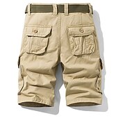 billige Klassisk-Herre Cargoshorts Shorts Shorts til turbruk 6 lommer عادي Komfort Pustende Knelengde Avslappet Daglig Gateklær 100 % bomull Sport Mote Blå Grønn Mikroelastisk