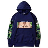 economico Grafica di personaggi di cartoni animati e film-One Piece Roronoa Zoro Felpa con cappuccio Anime Cartone animato Manga Tasca frontale Grafica Per Da coppia Per uomo Per donna Per adulto Stampa a caldo