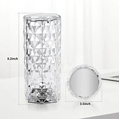 billige Projektorlys og laserprojektor-krystall bordlampe rose lys led projektor 3 farger touch justerbar romantisk diamant atmosfære lys usb touch nattlampe for bar, soverom, julevalentin gave til barn jenter elsker
