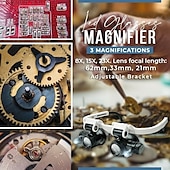 billiga Kontorsmaterial-förstoringsglas 8x 15x 23x förstoringsglas led pannband glasögonförstoringsverktyg reparationsverktyg klocktillverkning myntstämpel valuta bokfel smycken halsband förstoringsglas glasögon pärlbiologi