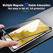 Недорогие Чехлы для Samsung-телефон Кейс для Назначение SSamsung Galaxy S24 S23 S22 S21 S20 Plus Ultra A54 A34 A14 A72 A32 A52 S25 Ультра Магнитный адсорбционный футляр Полная защита тела Защита от пыли Двусторонний Прозрачный