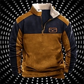 voordelige Vintage Etnische Hoodies-Voor heren Grafisch Kleurenblok Trui met capuchon Hoodies Sweatshirt Sweatshirt met rits Lange mouw Sweatshirt met capuchon Halve rits Streetwear 3D-afdrukken Sport &amp; Outdoor Casual Dagelijks Rood