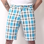 olcso munka rövidnadrág-Férfi Chino Shorts Bermuda nadrág Munkanadrág Zseb Rács Mokaszinok Rövid Szabadtéri Hétköznapi Napi Utcai sikk Stílusos Világosbarna Khakizöld