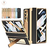 Недорогие Чехлы для Samsung-Чехол для телефона для Samsung Galaxy Z Fold 5 Z Fold 4 Z Fold 3 Flip бамперный флип полный корпус защитный однотонный ПК PU кожа