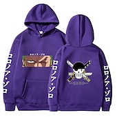 cheap Cartoon &amp; Movie Character Graphic-One Piece Roronoa Zoro Hoodie Anime Cartoon Anime Front Pocket Graphic For Couple&#039;s Men&#039;s Women&#039;s Adults&#039; Hot Stamping