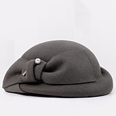 tanie czapki imprezowe-elegancki fason 100% wełniane czapki z gładkim / jednolitym 1 szt. impreza / wieczór / swobodny nakrycie głowy święta / specjalne okazje / biuro &amp; kariera / ukończenie studiów / gratulacje / rocznica