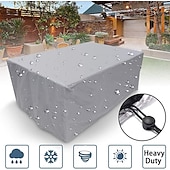 baratos capas de móveis de pátio-Cobertura de móveis de pátio 210d tecido oxford cobertura de móveis de prata ao ar livre jardim capa impermeável mesa de pátio e combinação de cadeira capa de poeira