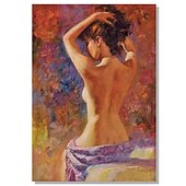 abordables Art Nude-Fait à la main Peinture à l&#039;huile Hang-peint Peint à la main Verticale Personnage contemporain Moderne Toile roulée (sans cadre)
