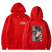 economico Grafica di personaggi di cartoni animati e film-One Piece Monkey D.Rufy Felpa con cappuccio Cartone animato Manga Manga Tasca frontale Grafica Per Da coppia Per uomo Per donna Per adulto Stampa a caldo
