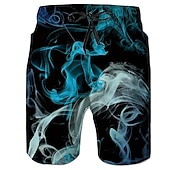 baratos Animais &amp; Aves-Homens Gráfico Animal Gato Calção de Banho Bermuda de Surf Shorts de Natação Cintura Média Roupa de rua Havaiana Boho Casual Diário Feriado Com Cordão Cintura elástica Impressão 3D Designer Roupa