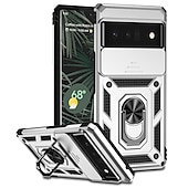 رخيصةأون جراب للهواتف الأخرى-هاتف غطاء من أجل غوغل Pixel 6 Pixel 6 Pro ثقيل حماية كاملة للجسم مسند الدراجة حالة مع خاتم لون سادة TPU
