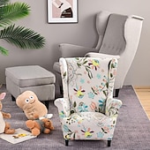 abordables Potah na křeslo a potah na křeslo-housse de chaise à oreilles extensible housses de chaise à oreilles imprimées florales pour enfants, housses de fauteuil en spandex avec fond élastique pour chaise à oreilles salon chambre à coucher
