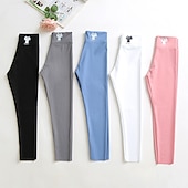 economico Pantaloni e gonne-Bambino Da ragazza Leggings foderati in pile Animali Attivo Esterno 7-13 anni Inverno Nero Bianco Rosa