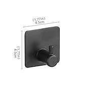 cheap Robe Hooks-Wall Hooks Self-adhesive Robe Hooks Bathroom 304 Stainless Steel Hook Kitchen Bathroom Hook Punch Free Single Hook Door Rear Metal Coat Hook