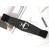 levne pás-Dámské Široký pásek Korzetový pásek PU kůže Spona zdarma Geometrie Formální Klasické Párty Práce Černá Khaki