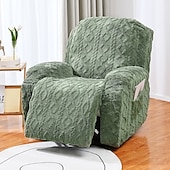 billige Recliner og lenestol-1 sete fløyel lenestoltrekk, stretch jacquard lenestoltrekk for 1 pute lenesofa, 1 sete lenestol sofatrekk, veldig myk, maskinvaskbar