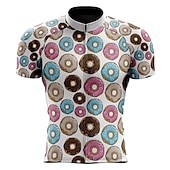 お買い得  メンズジャージ-男性用 サイクリングジャージー グラフィック おかしい 半袖 バイク ジャージー トップス 3つのリアポケット付き マウンテンサイクリング ロードバイク 速乾性 反射性ストリップ 後ポケット 吸汗性 スポーツ ホワイト レッド ダークネービー 衣類