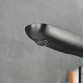 billige Sidespray-badekar armatur gulvfeste frittstående badekar fyller messing høystrøm dusjkraner med håndholdt dusj blandebatteri dreibar tut (pistol grå/børstet gyllen)