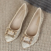 abordables Ballerines femme-ballerines de mariage pliables ornées de cristaux floraux pour femmes - chaussures de ballet de voyage légères et confortables