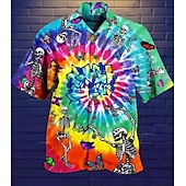 economico Stampa oceanica-Per uomo Squalo Prodotti per pesci Palma Maglietta informale Camicia hawaiana Camicia da campo Maniche corte Camicia Collo ripiegabile Hawaiano Originale Informale Per uscire A B C Stampa 3D S M L
