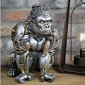 economico Statue-stile steampunk scultura animale animale meccanico ornamento decorazione decorazione industria pesante resina decorazione meccanica ciondolo decorazione di capodanno