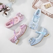 cheap Accessories-Frozen Fairytale Princess Elsa Shoes Girls&#039; Movie Cosplay Sequins Halloween Rosy Pink Blue Shoes Halloween Carnival Masquerade Polyester Plastics World Book Day Costumes