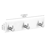 cheap Robe Hooks-Wall Hooks Self-adhesive Robe Hooks Bathroom 304 Stainless Steel Hook Kitchen Bathroom Hook Punch Free Single Hook Door Rear Metal Coat Hook