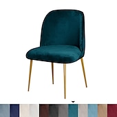 abordables Funda para silla de comedor-Funda para silla de comedor, tapizada en terciopelo elástico, funda para silla de comedor lateral, funda para silla de comedor con respaldo curvo en color burdeos y rojo, fundas para sillas de