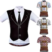voordelige Heren shirts-Voor heren Wielrenshirt T-shirt met kostuum Grappig Korte mouw Fietsen Shirt Kleding Bovenlichaam met 3 achterzakken Bergracen Wegwielrennen Sneldrogend Reflecterende strips Achterzak Beperkt