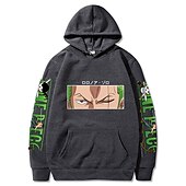 economico Grafica di personaggi di cartoni animati e film-One Piece Roronoa Zoro Felpa con cappuccio Anime Cartone animato Manga Tasca frontale Grafica Per Da coppia Per uomo Per donna Per adulto Stampa a caldo