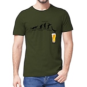 ieftine Tricou grafic pentru bărbați-Bărbați Bere Uman Tricou Tricouri 100% Bumbac Manșon scurt Grafic Cămaşă Heather Grey Negru Alb Tricou confortabil Casual Festivalul de Bere Îmbrăcăminte de designer de modă